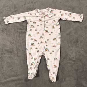 Hanna Andersson Unisex Rainbow Button Footie Sleeper Pima Cotton 60cm / 3-6mo